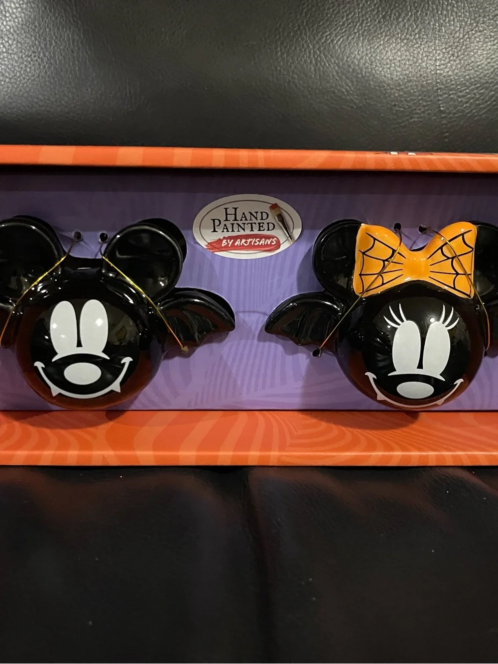 Halloween Disney Mickey and Minnie Bat Salt and Pepper Shakers